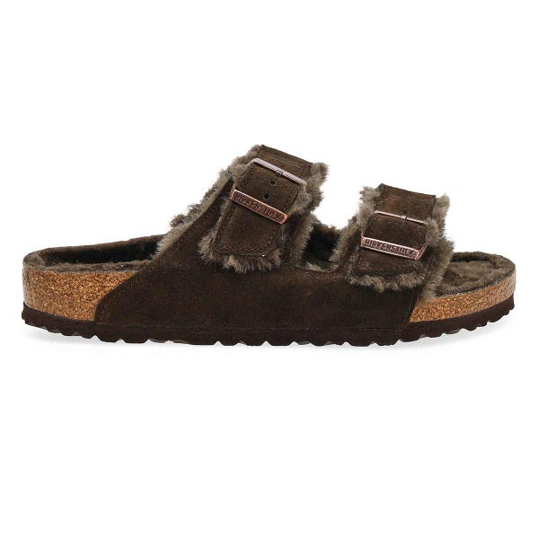 Men's Arizona Shearling 2 Strap Sandal - Mocha