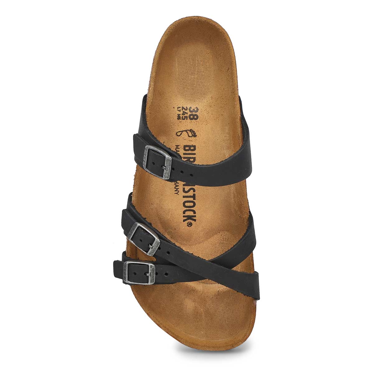Women s Franca Oiled Leather Buckle Sandal Black