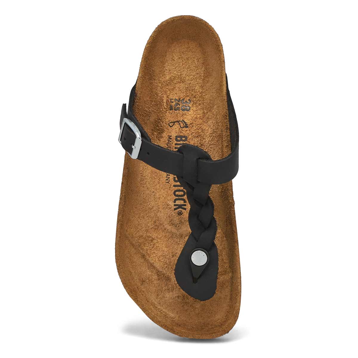 Tongs en cuir huilé GIZEH BRAID OLTR, femmes
