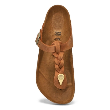 Women's Gizeh Braid Oiled Leather Thong Sandal - C