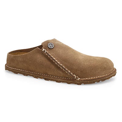 Lds Zermatt Shearling Suede Narrow Slipper - Gray Taupe