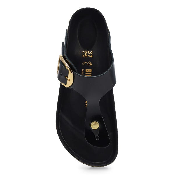 Tong à grosse boucle GIZEH BIG BUCKLE HIGH SHINE, noir, femmes