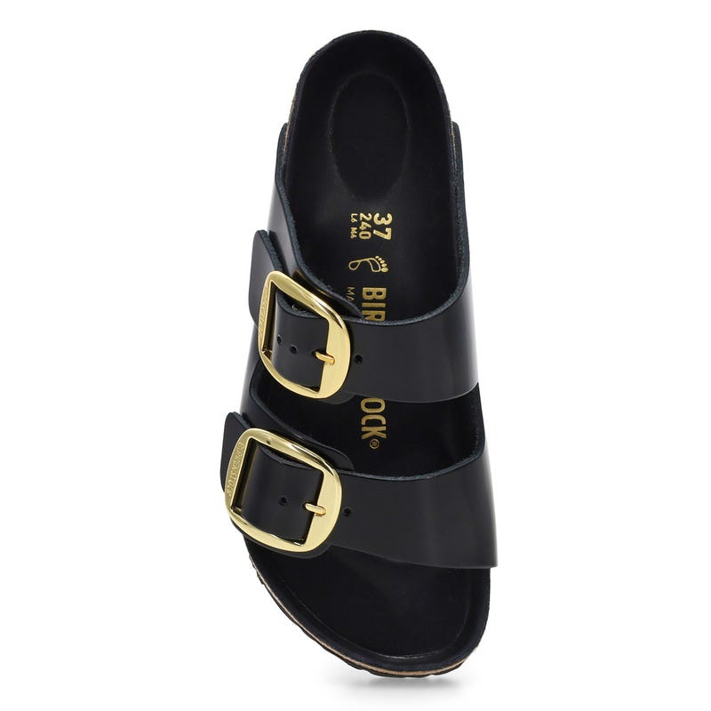 Sandale à grosse boucle ARIZONA BIG BUCKLE HIGH SHINE, noir, femmes