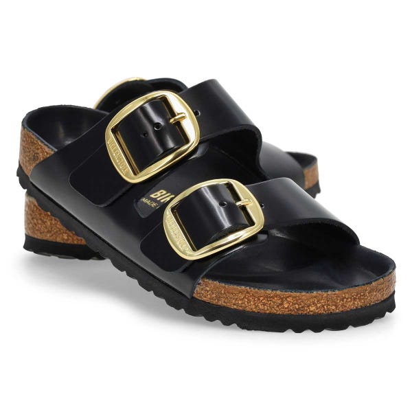 Sandale à grosse boucle ARIZONA BIG BUCKLE HIGH SHINE, noir, femmes