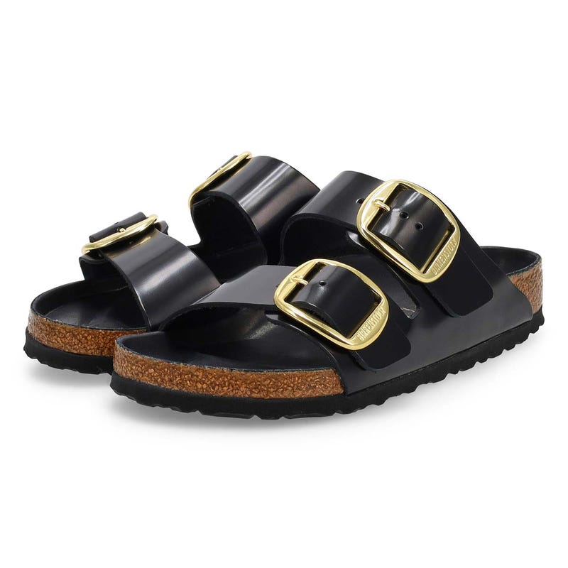 Sandale à grosse boucle ARIZONA BIG BUCKLE HIGH SHINE, noir, femmes