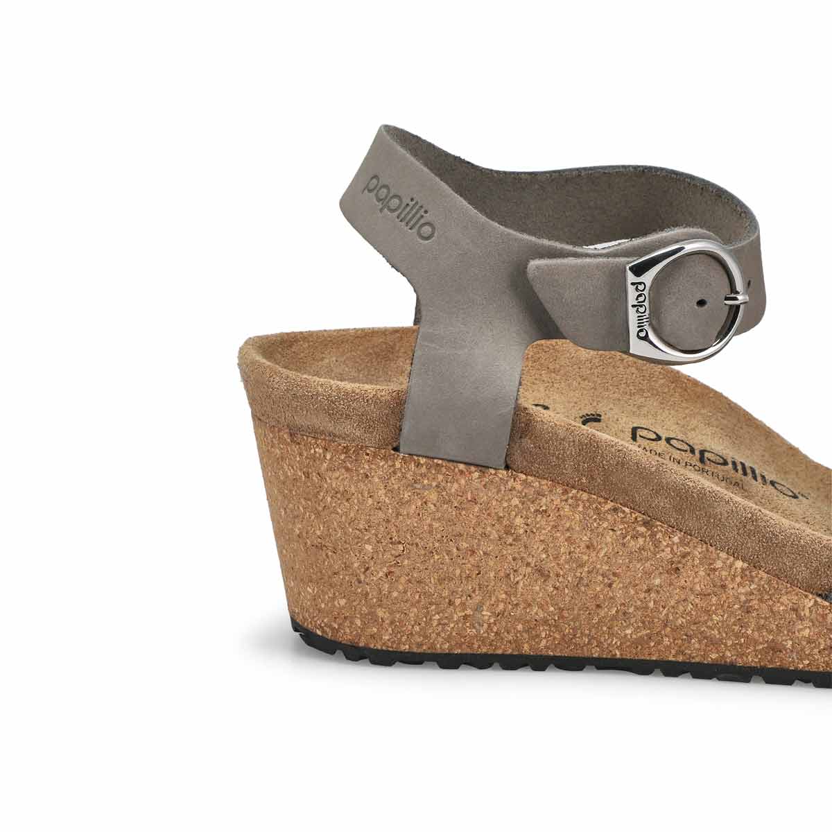 Sandale étroite compensée SOLEY, gris perle, femme
