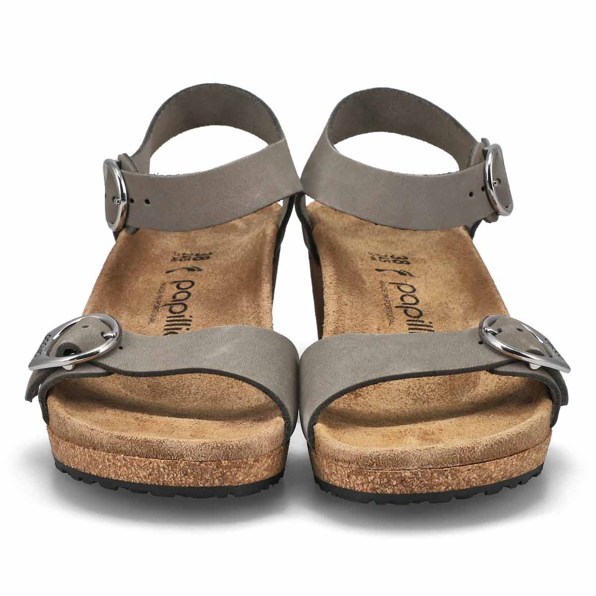 Sandale étroite compensée SOLEY, gris perle, femme