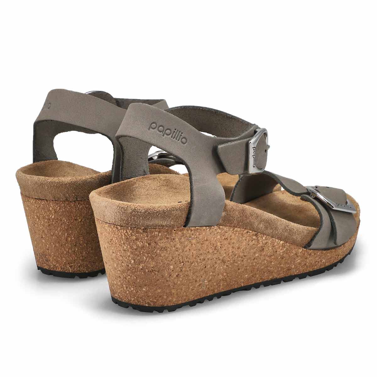 Sandale étroite compensée SOLEY, gris perle, femme