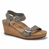 Sandale étroite compensée SOLEY, gris perle, femme