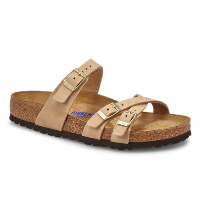 Lds Franca Soft Footbed Nubuck Sandal - Sandcastle