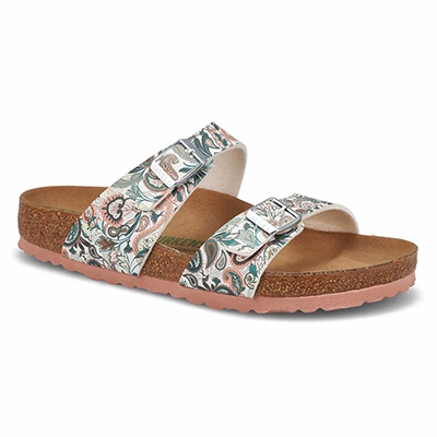 Sandale végane à 2 brides Sydney Birko-Flor Vegan, motif cachemire, femmes