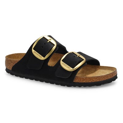 Lds Arizona Big Buckle 2 Strap Narrow Sandal -  Black