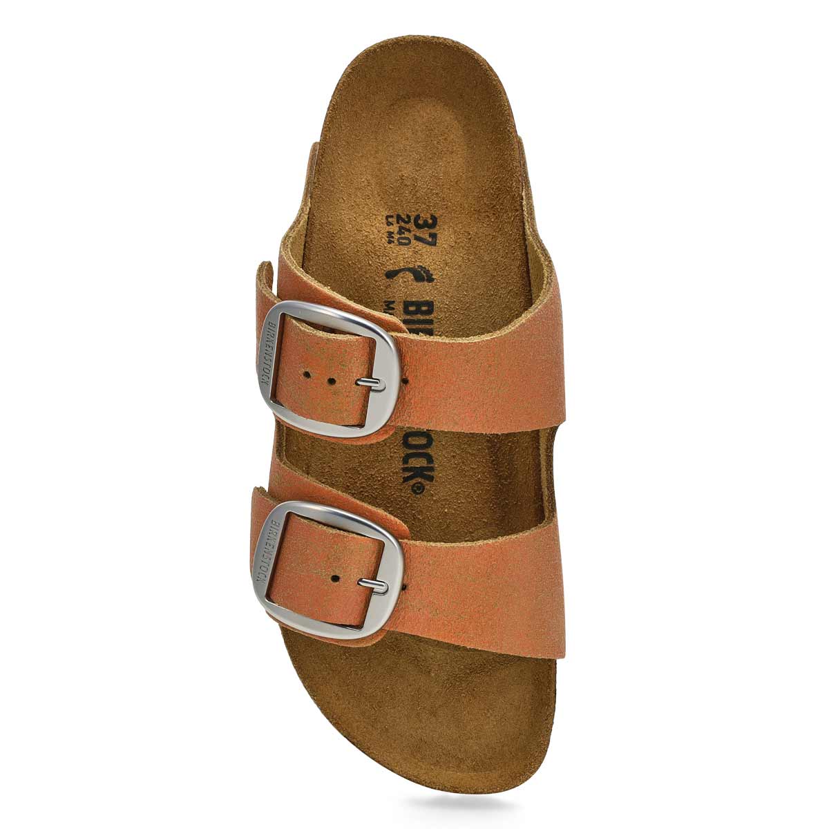 Women's  Arizona Big Buckle 2 Strap Narrow Sandal -  Washed Metallic Coral