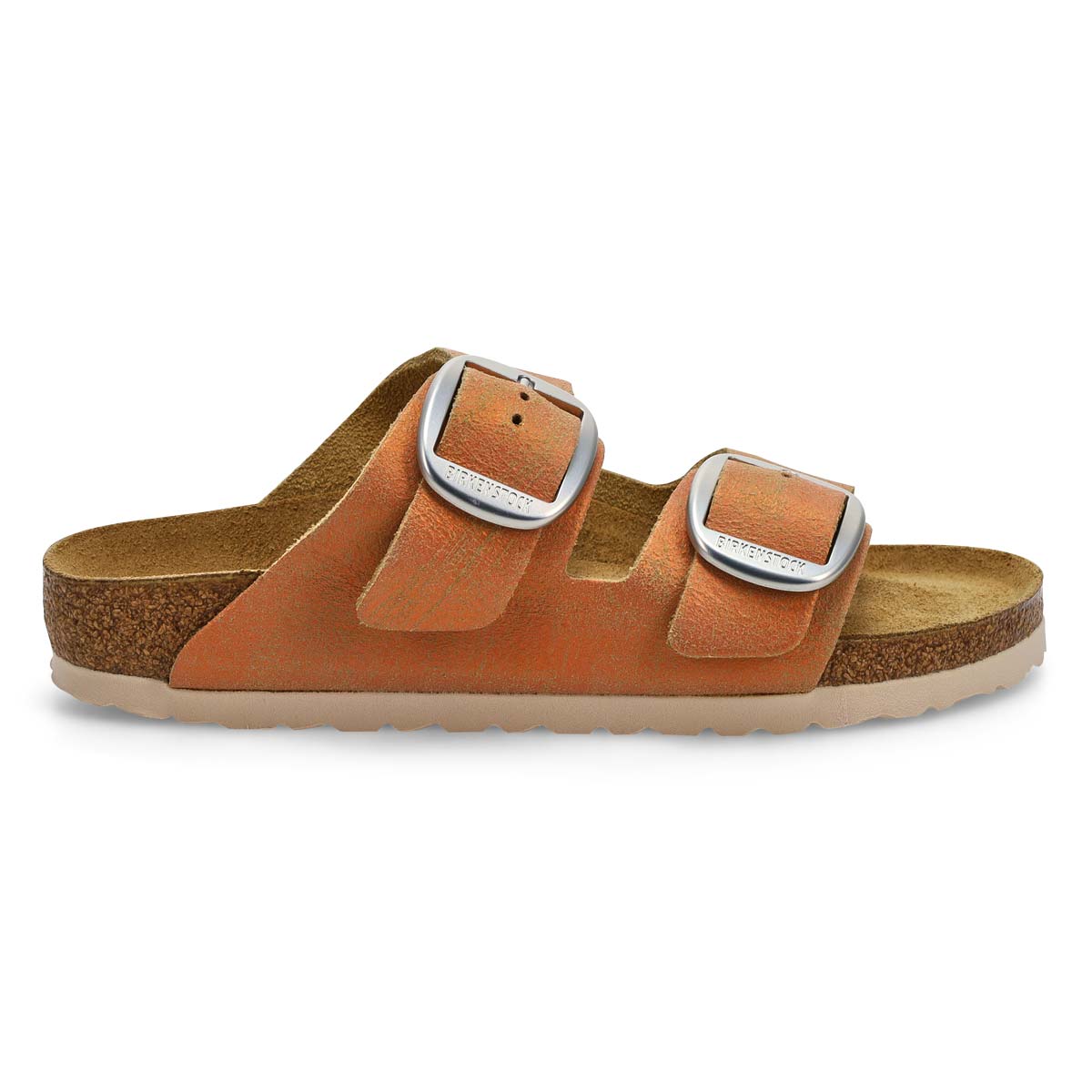 Women's  Arizona Big Buckle 2 Strap Narrow Sandal -  Washed Metallic Coral