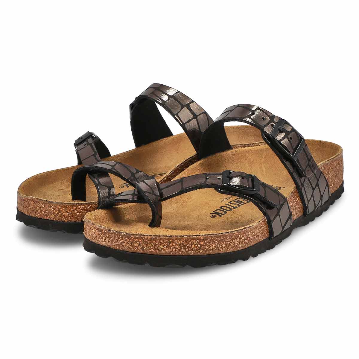 Women's Mayari Birko-Flor Adjustable Toe Sleeve Sandal - Gator Glam Black