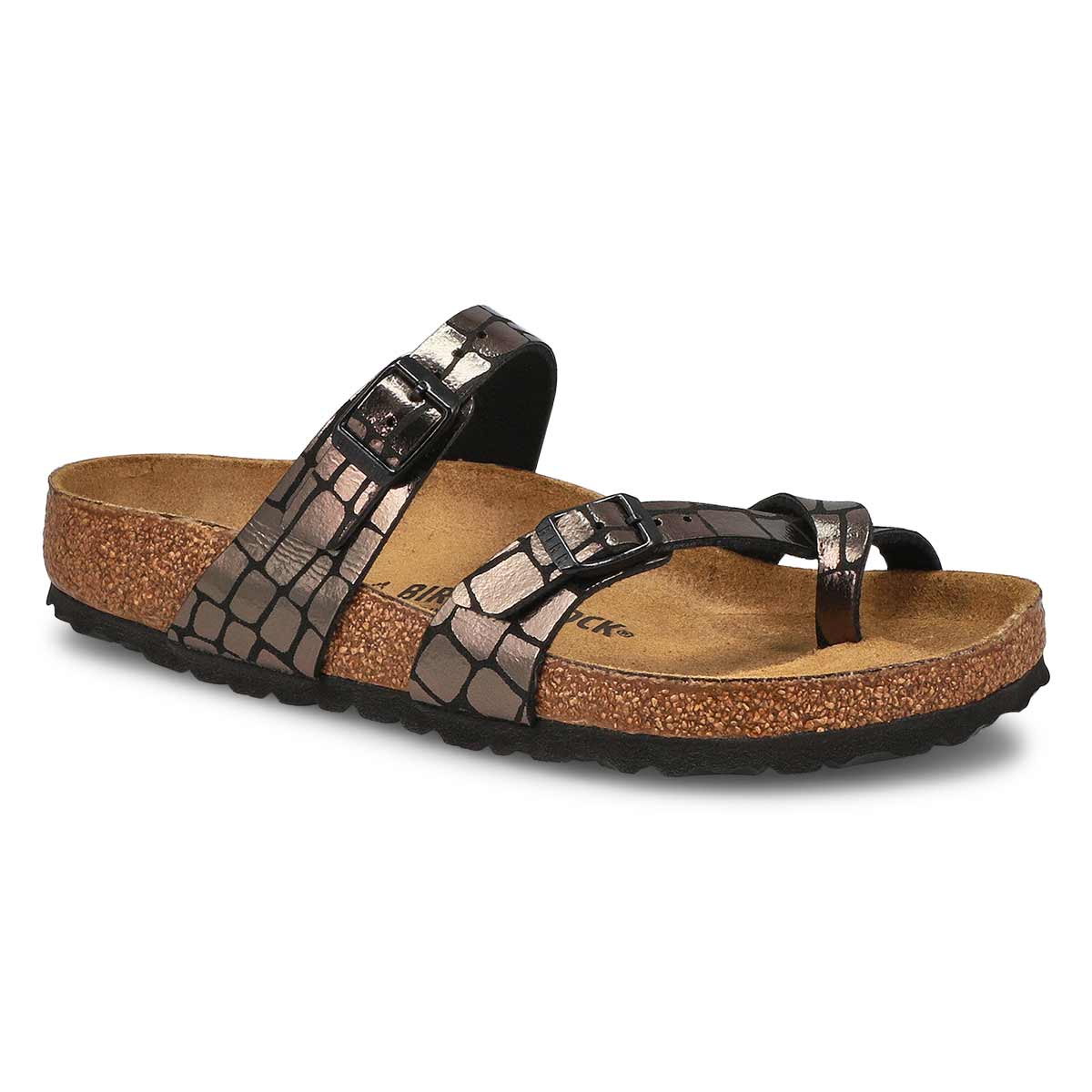 Women's Mayari Birko-Flor Adjustable Toe Sleeve Sandal - Gator Glam Black