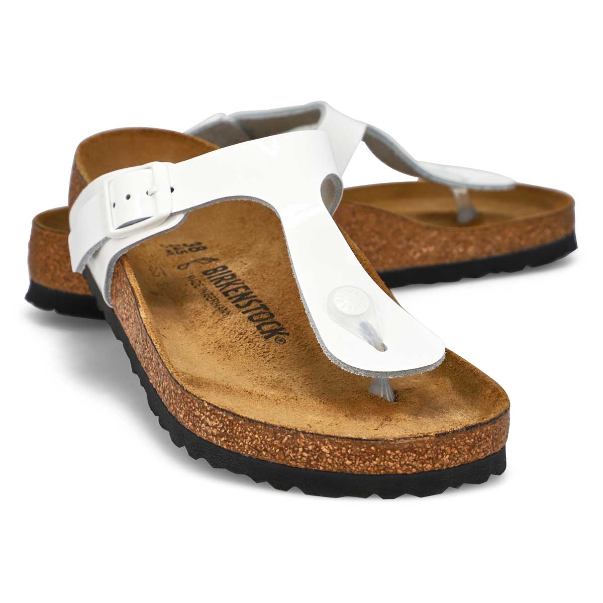 Women's Gizeh Soft Footbed Thong Sandal - White Patent