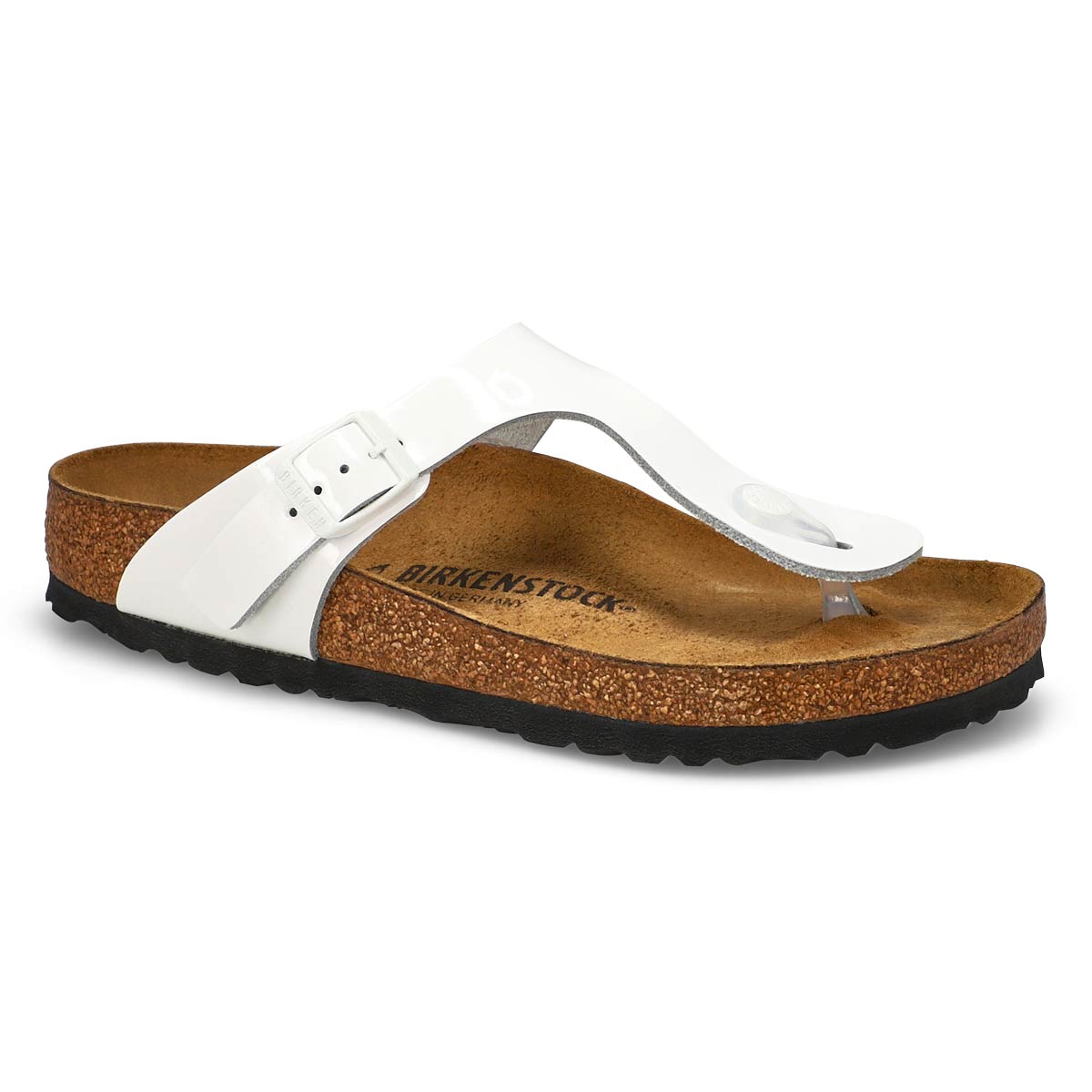 Women's Gizeh Soft Footbed Thong Sandal - White Patent