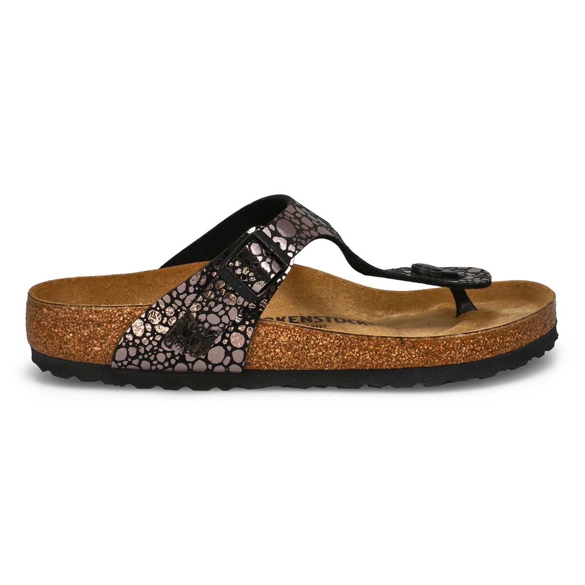 Women's Gizeh Birko-Flor Thong Sandal - Metallic Stone Black