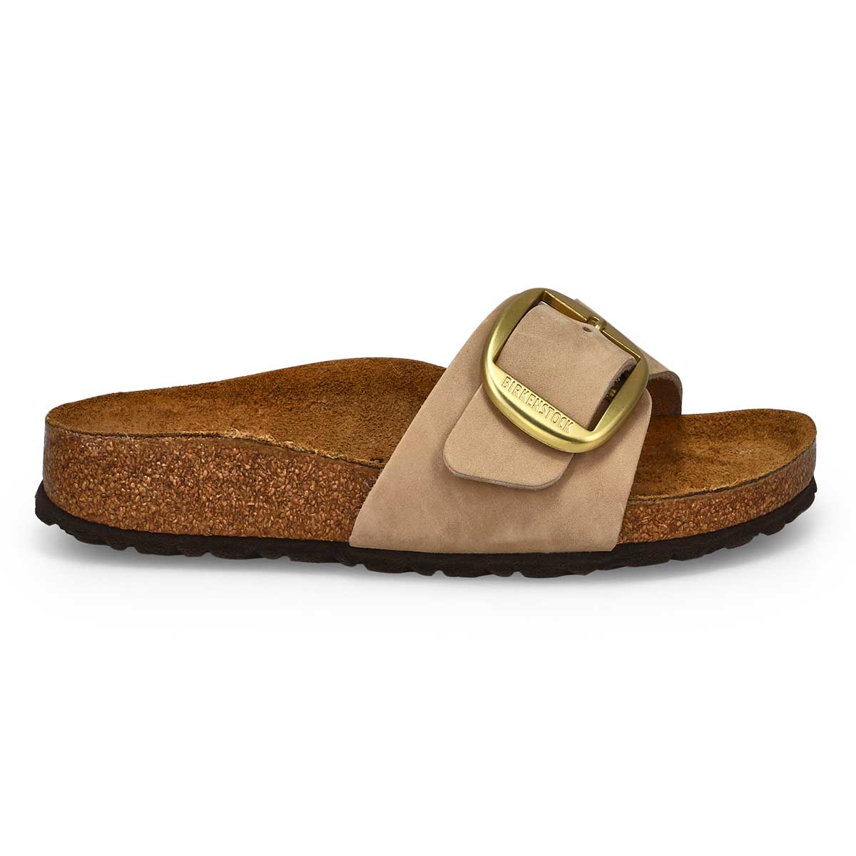 Women's Madrid Big Buckle Leather 1 Strap Narrow Sandal - Sandcastle