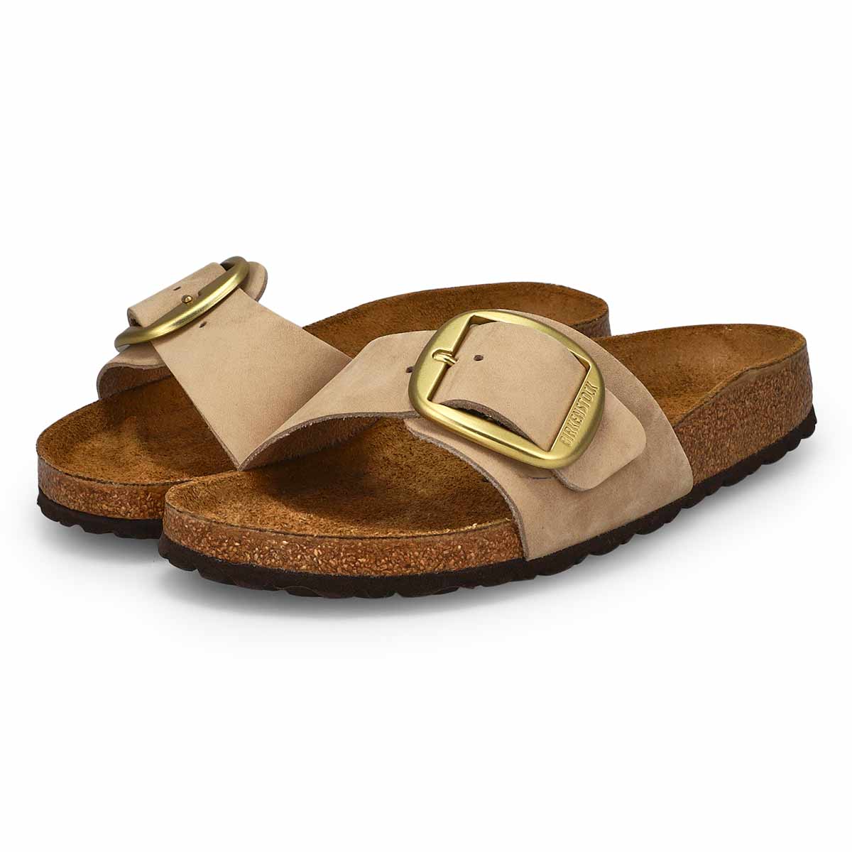Women's Madrid Big Buckle Leather 1 Strap Narrow Sandal - Sandcastle