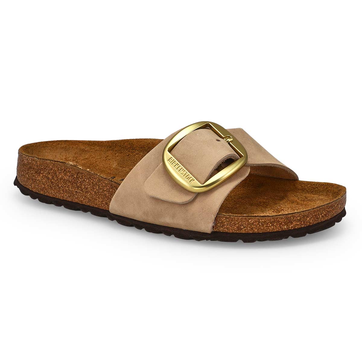 Women's Madrid Big Buckle Leather 1 Strap Narrow Sandal - Sandcastle