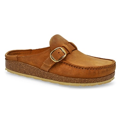 Lds Buckley Oiled Leather Cork Footbed Narrow Clog - Cogac