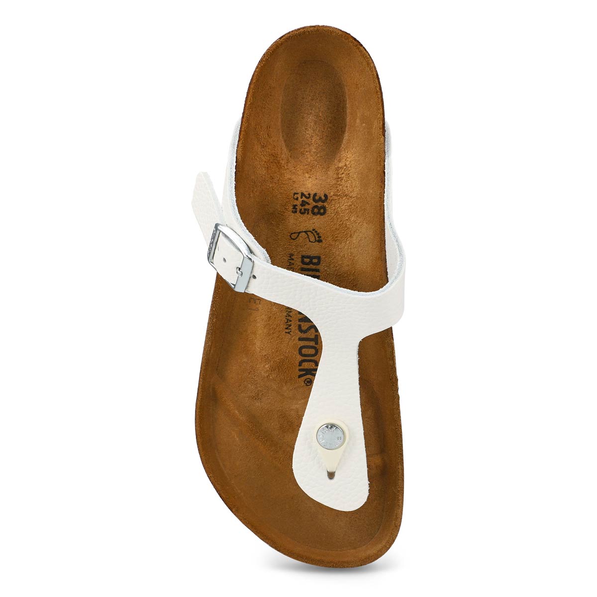 Women's Gizeh Soft Footbed LeatherThong Sandal - White