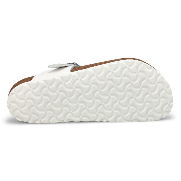 Tongs en cuir à lit de pied souple GIZEH, blanc, femmes