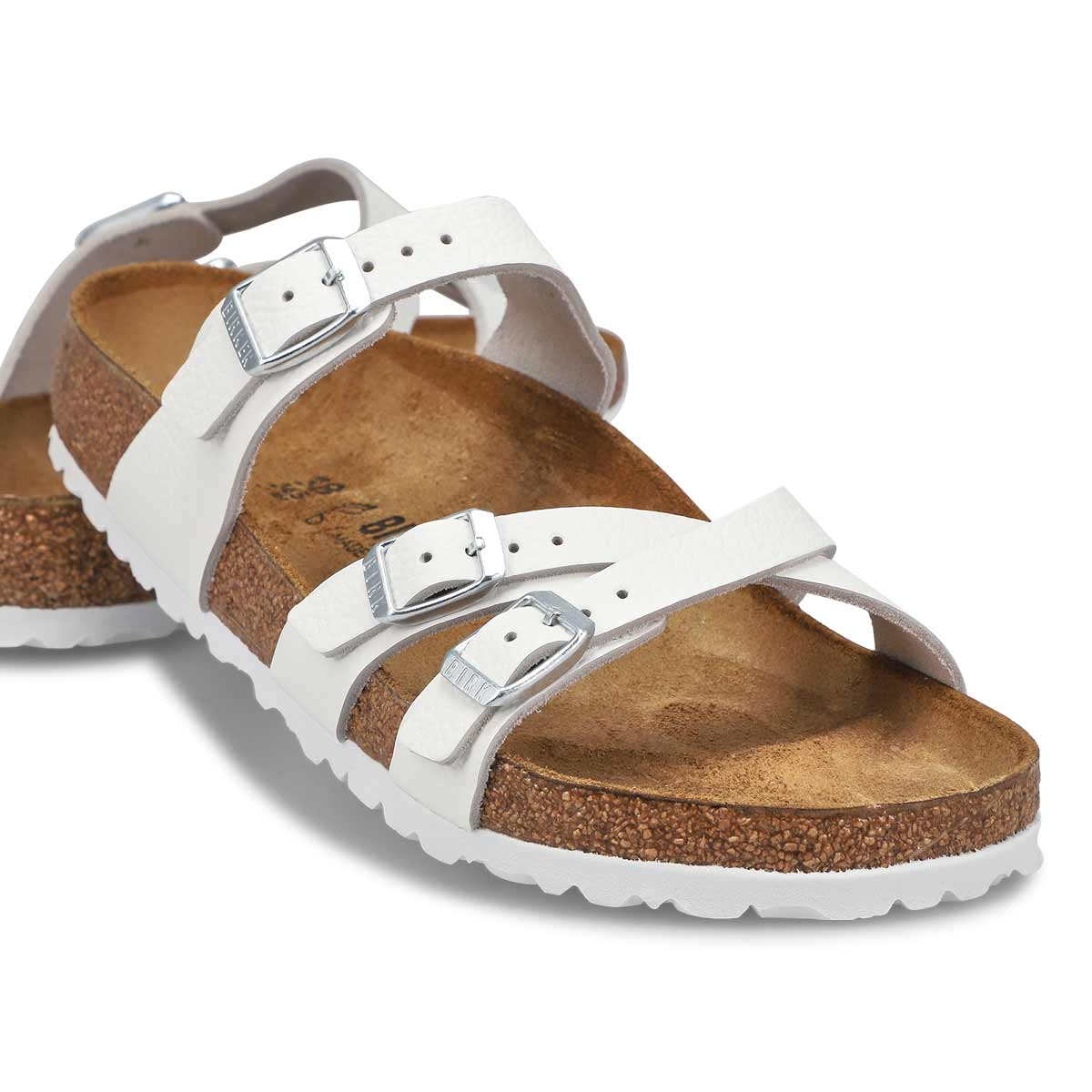 Women's Franca Leather Buckle Sandal - Antique White