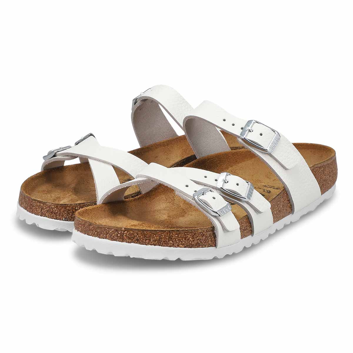 Women's Franca Leather Buckle Sandal - Antique White