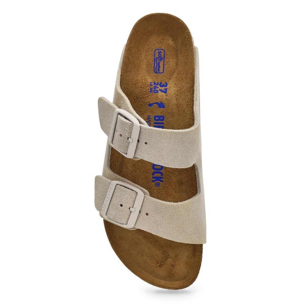 Sandale étroite à 2 brides à lit de pied souple ARIZONA, blanc antique, femmes