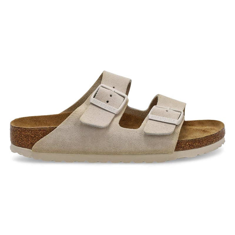 Sandale étroite à 2 brides à lit de pied souple ARIZONA, blanc antique, femmes