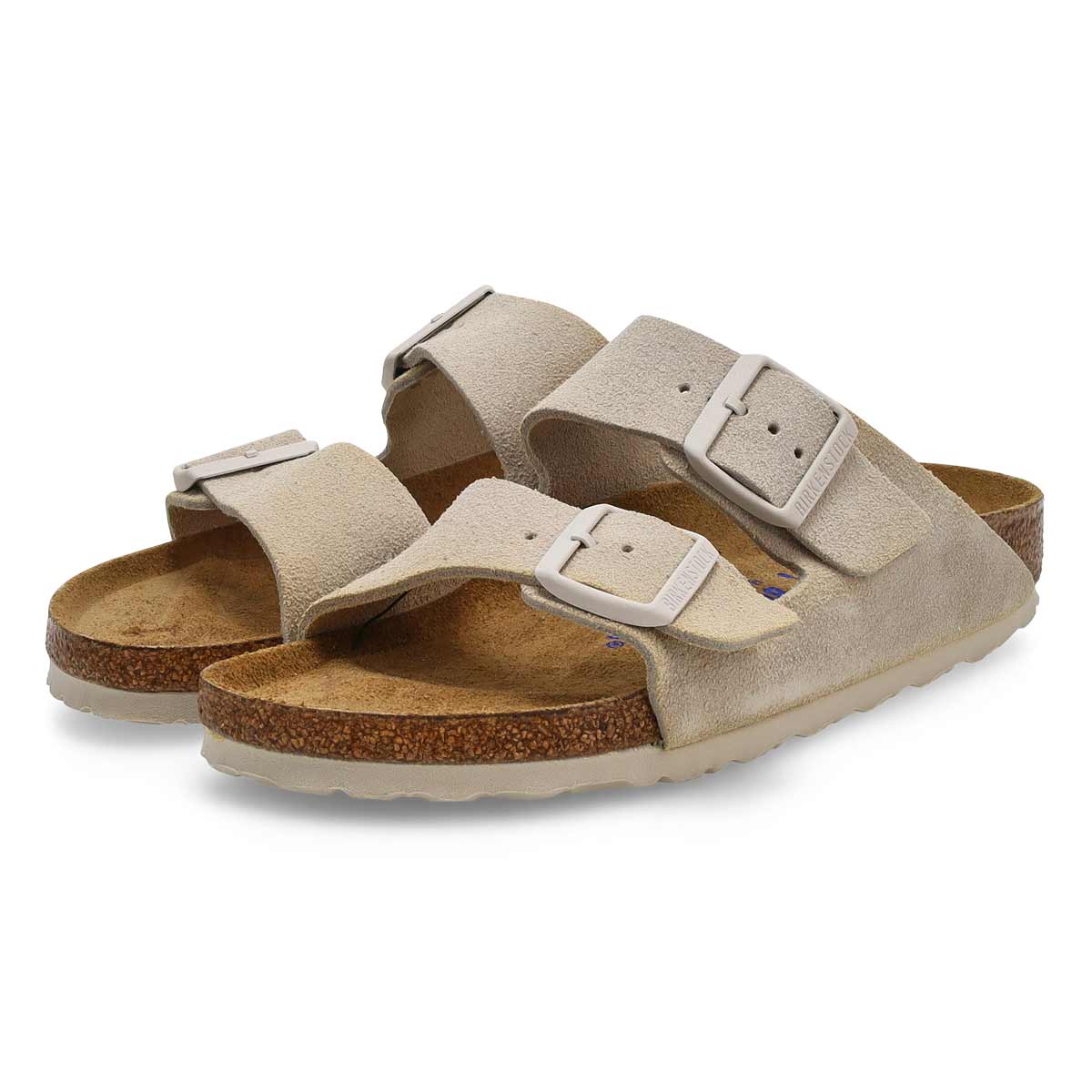 Sandale étroite à 2 brides à lit de pied souple ARIZONA, blanc antique, femmes