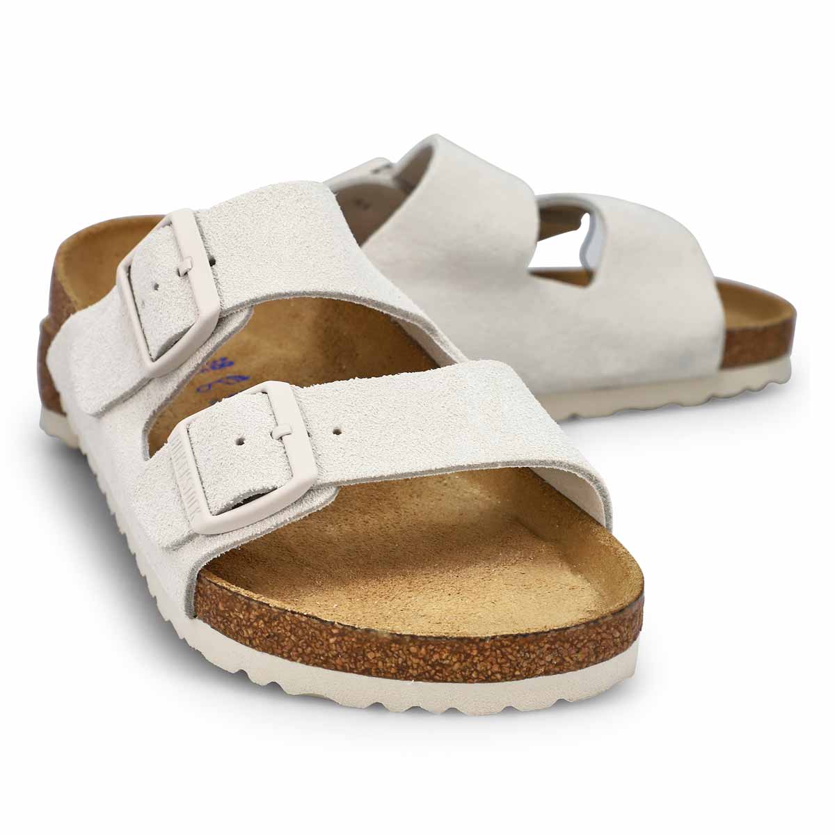 Women's Arizona Soft 2 Strap Sandal- Antique White