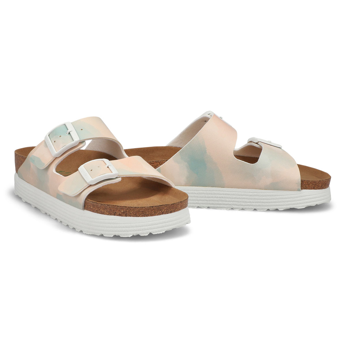 Women's Arizona Vegan Platform 2-Strap Narrow Sandal - Multi