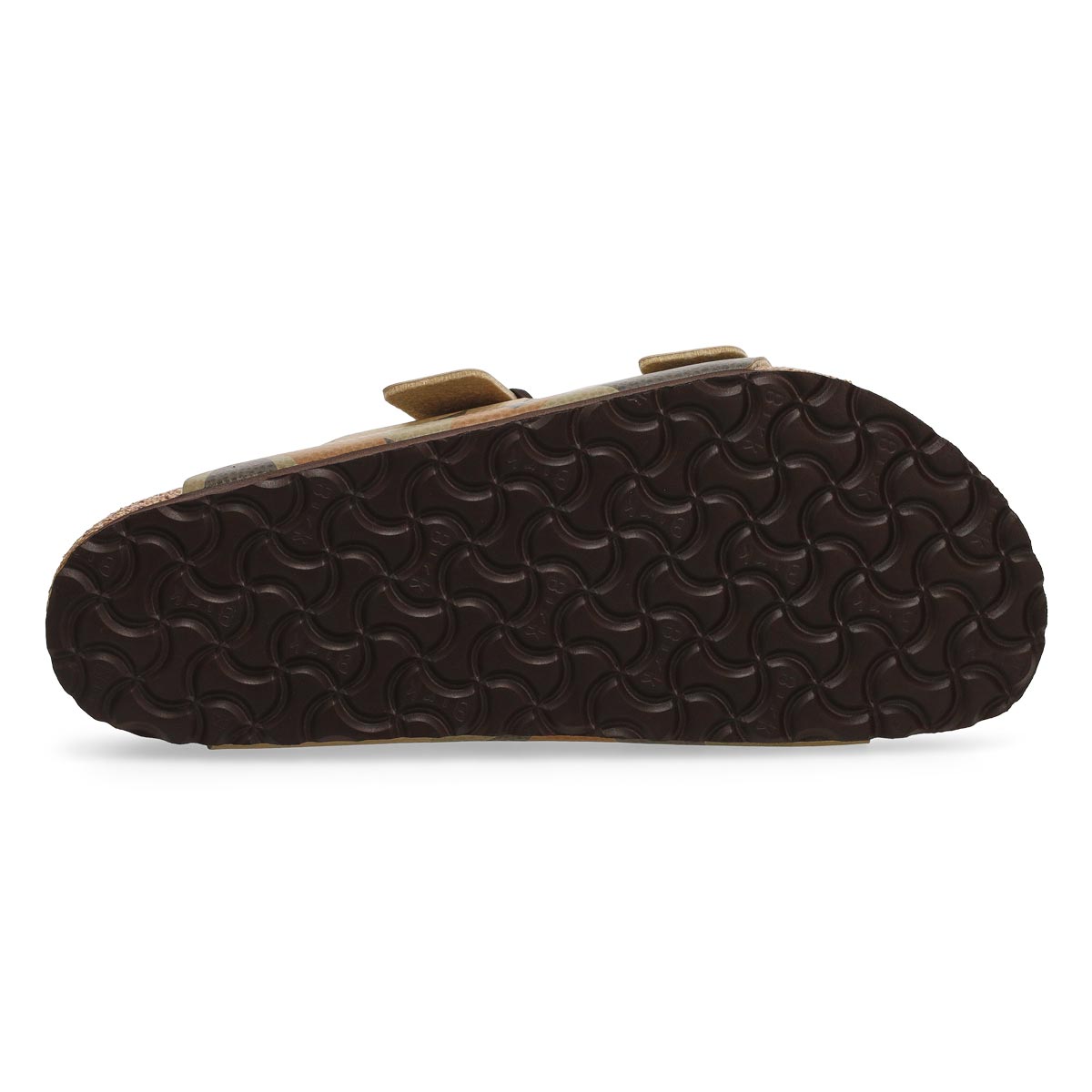 Sandale à 2 brides en Birko-Flor avec assise souple ARIZONA, vison/camouflage, hommes