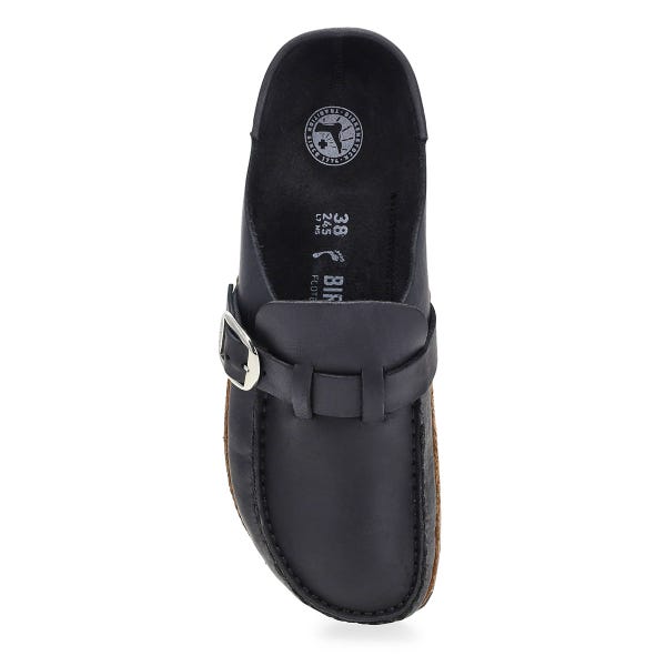 Women's Buckley Oiled Leather Cork Footbed Narrow Clog - Black