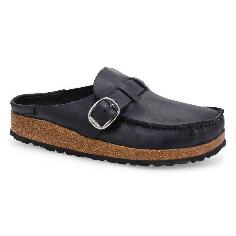 Women's Buckley Oiled Leather Cork Footbed Narrow Clog - Black