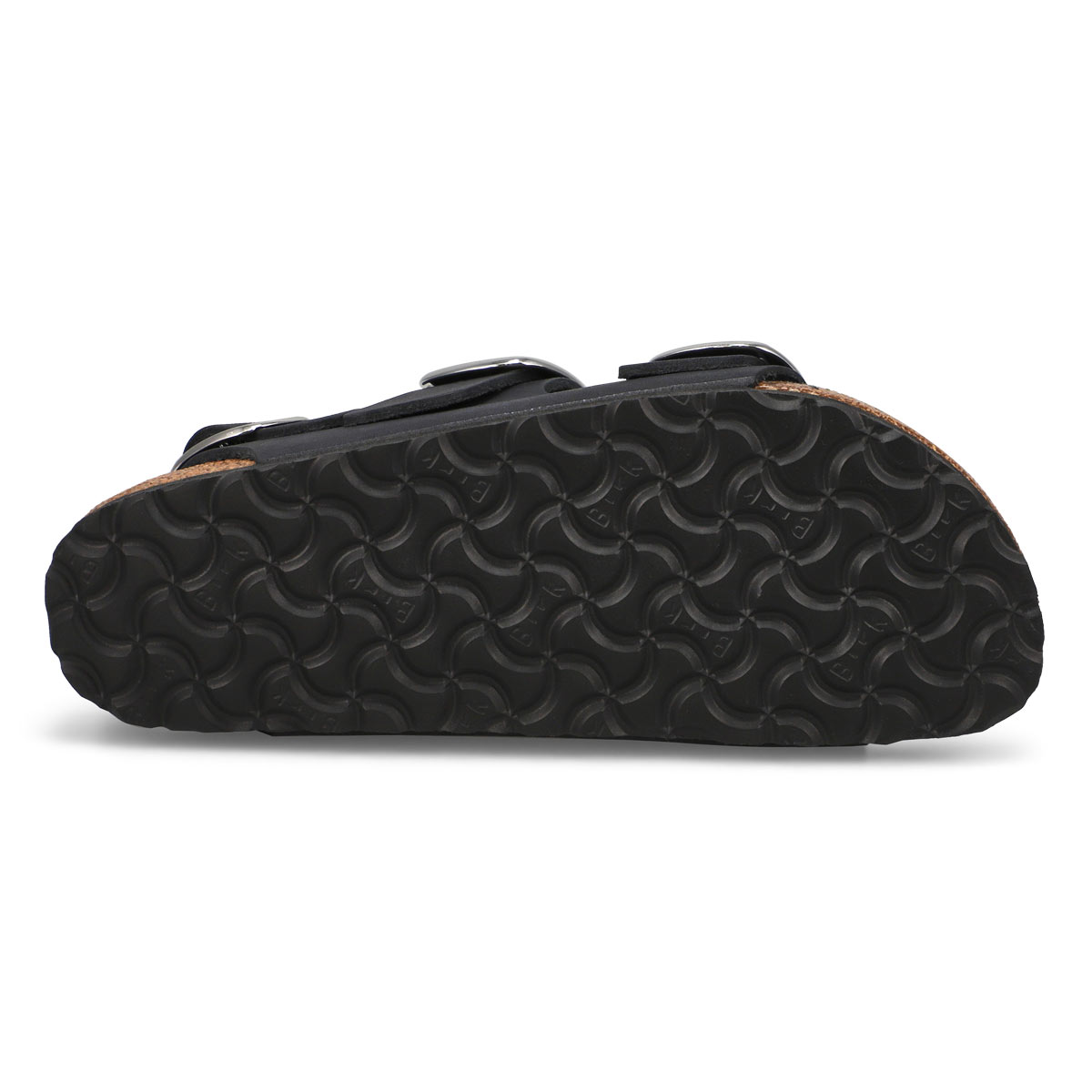 Women's  Milano Big Buckle 3 Strap Narrow Sandal - Black