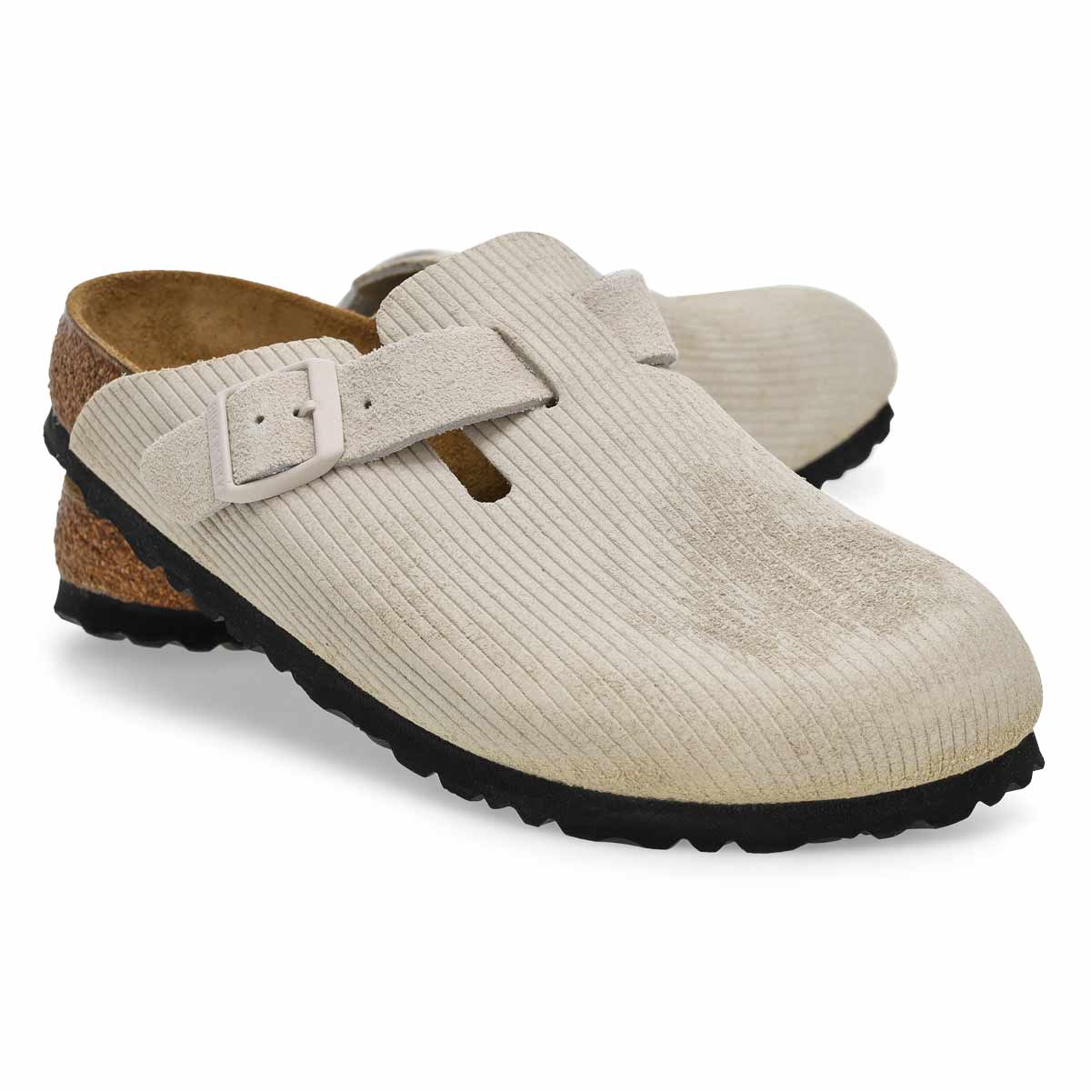 Women's Boston Corduroy Suede Narrow Clog - Antique White