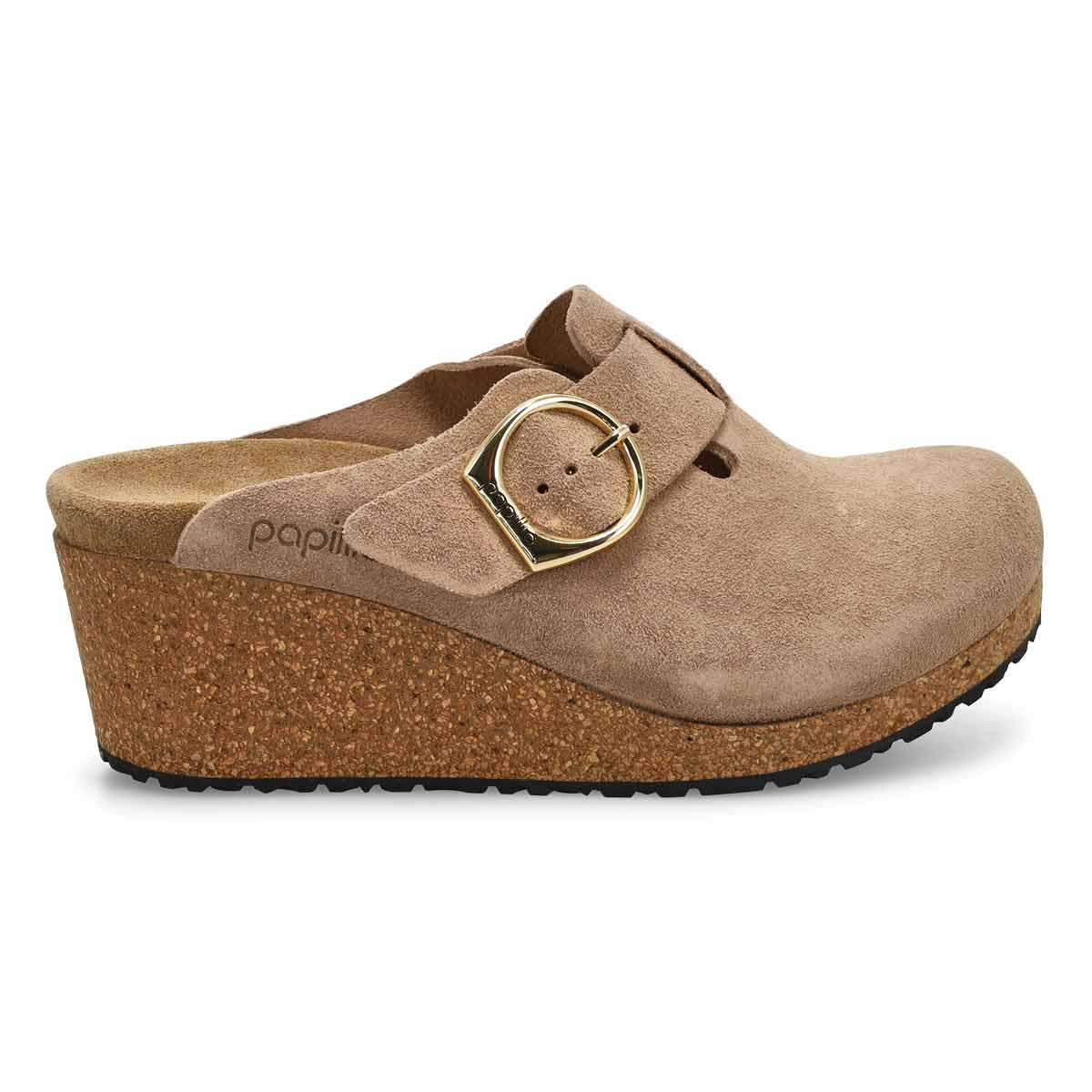 Women's  Fanny Suede Wedge Narrow Clog - Warm Sand