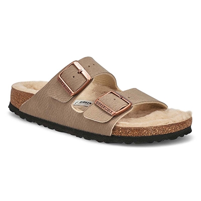 Lds Arizona Cozy 2 Strap Narrow Sandal - Dust Grey/Taupe