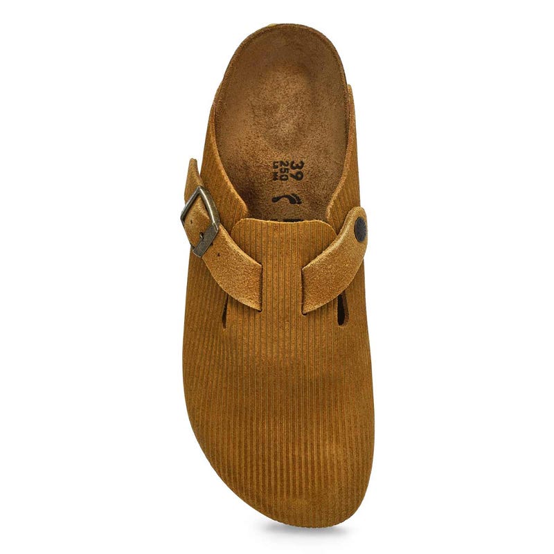 Sabot étroit en suède côtelé BOSTON, brun liège, femmes