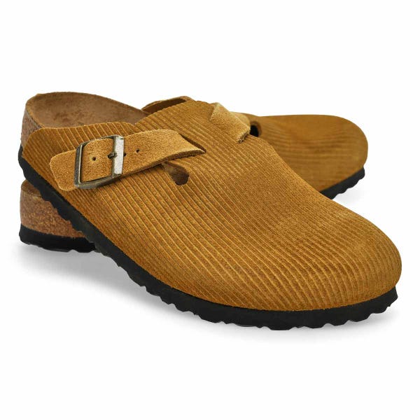 Sabot étroit en suède côtelé BOSTON, brun liège, femmes