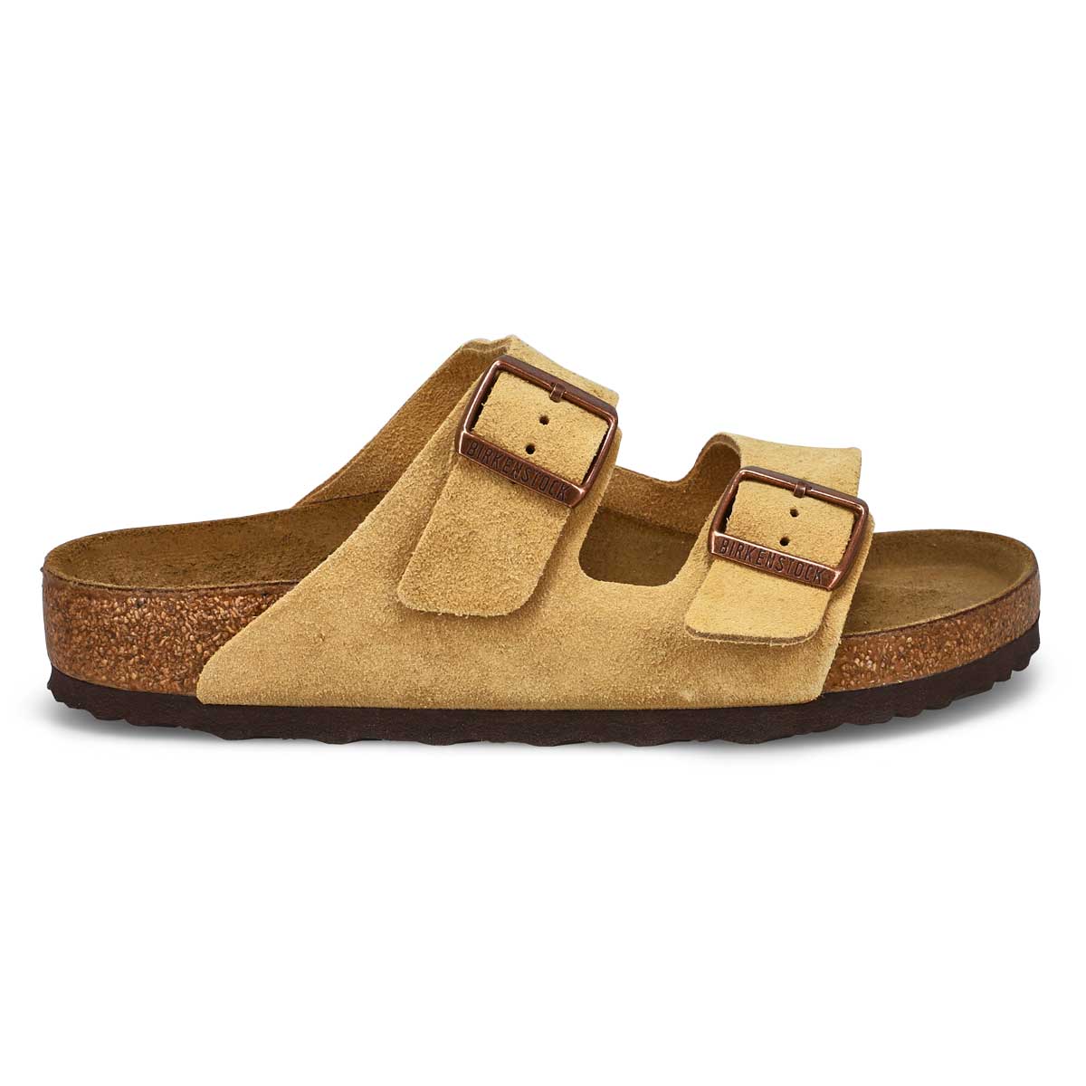 Sandale à 2 brides avec assise plantaire en liège ARIZONA, latté à la crème, femmes