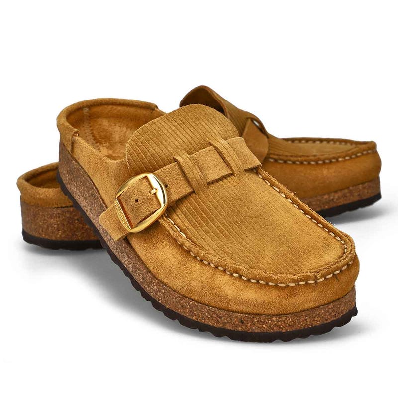 Sabot décontracté BUCKLEY, suède côtelé brun liège, femmes