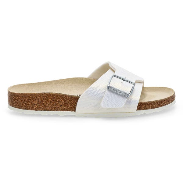 Women's  Catalina Birko-Flor Narrow Sandal - Shiny Lizard White