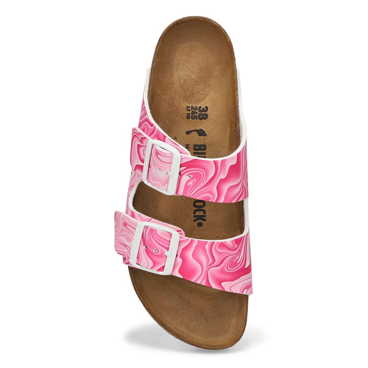 Women's Arizona Birko-Flor Narrow Sandal - Pink/White