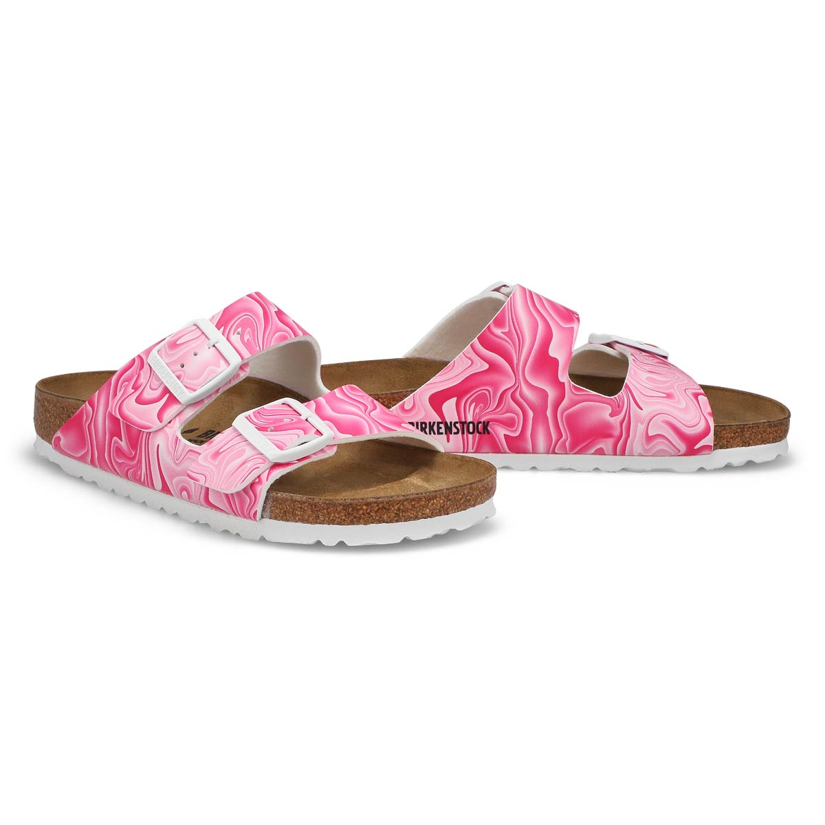 Women's Arizona Birko-Flor Narrow Sandal - Pink/White